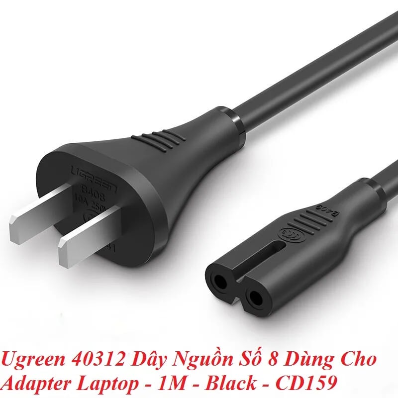 Ugreen 40312 1m dây nguồn số 8 dùng cho adapter sạc laptop CD159