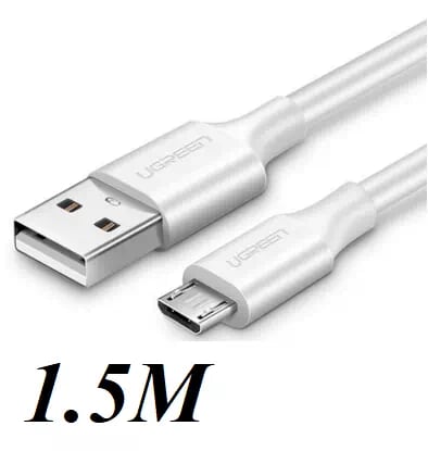 Ugreen 60142 1.5M màu Trắng Cáp sạc truyền dữ liệu USB 2.0 sang MICRO USB hỗ trợ sạc nhanh US289