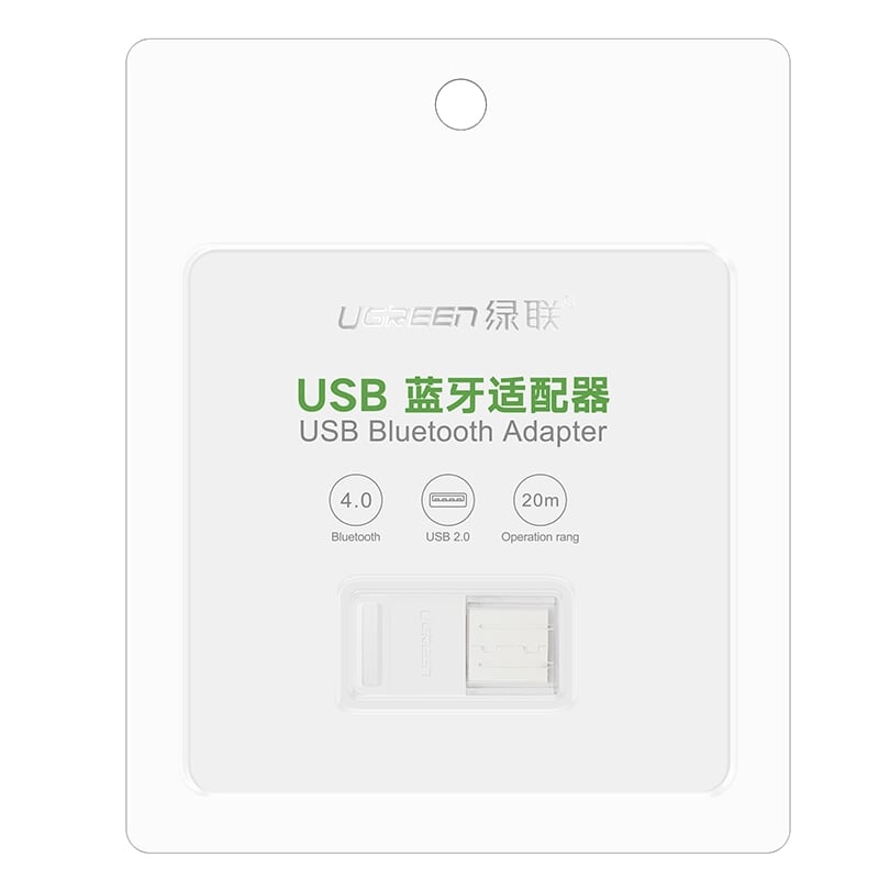 Ugreen 30443 BT 4.0 màu Trắng USB nhận Bluetooth hô trợ APTX US192