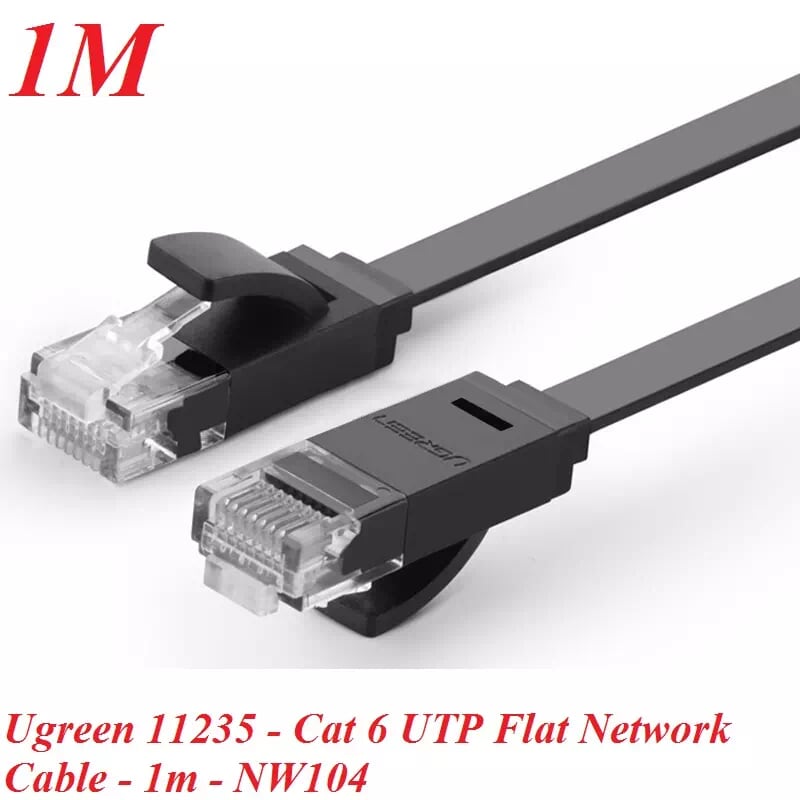 Ugreen 50173 1M màu Đen Cáp mạng LAN CAT6 dây dẹt NW102