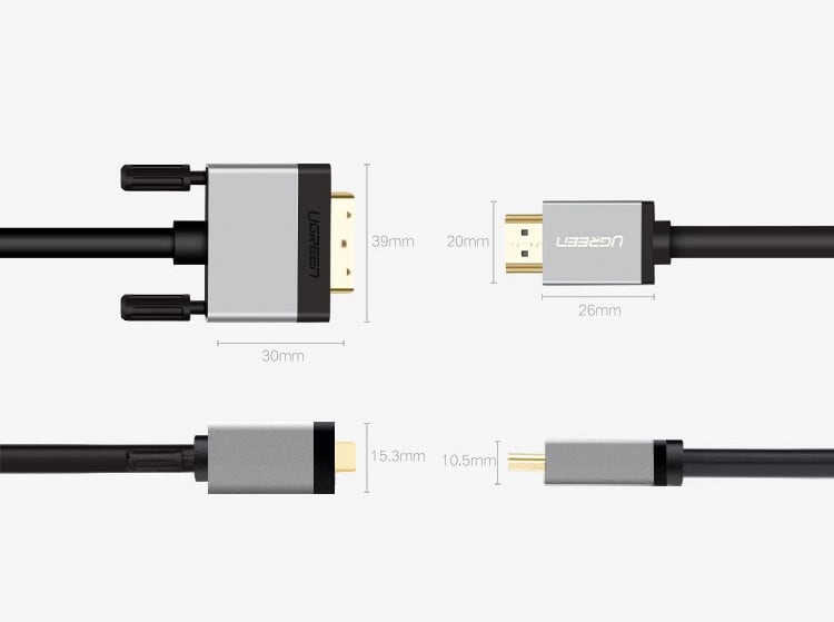 Hd128 Ugreen 20886 1.5M Hdmi To Dvi 24+1 Cable Hd127 Aluminum Hd128 10020886