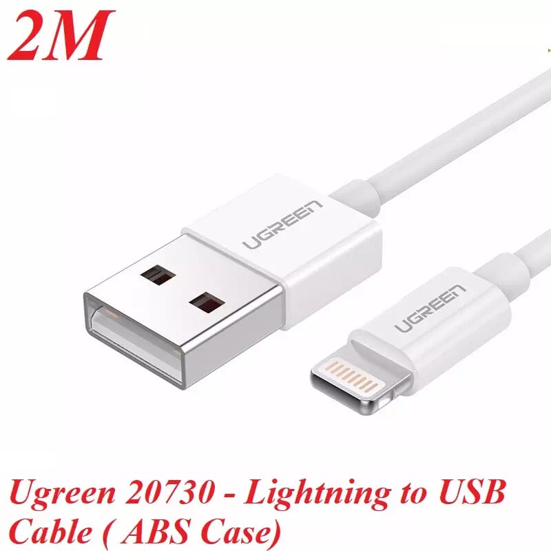 Ugreen 20730 2M màu Trắng ABS Cáp Lightning sạc + truyền dữ liệu cho iPhone US155