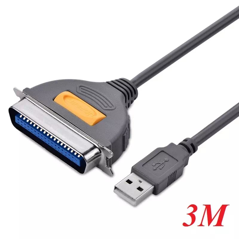 Ugreen 30228 3M màu Đen Cáp tín hiệu chuyển đổi USB 2.0 sang LPT âm cao cấp CR124