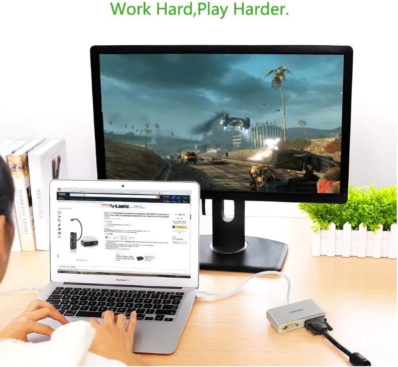 Ugreen 10438 Màu Trắng Bộ chuyển đổi Mini displayport sang HDMI + VGA + DVI cao cấp MD109