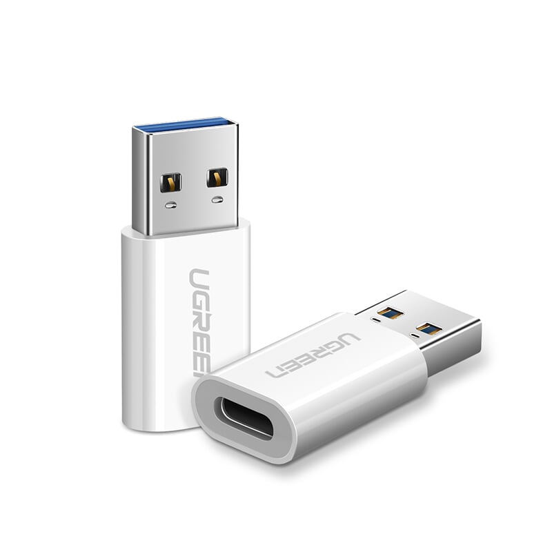 Ugreen 40932 Màu Trắng Đầu chuyển đổi USB 3.0 dương sang TYPE C 3.1 âm US204