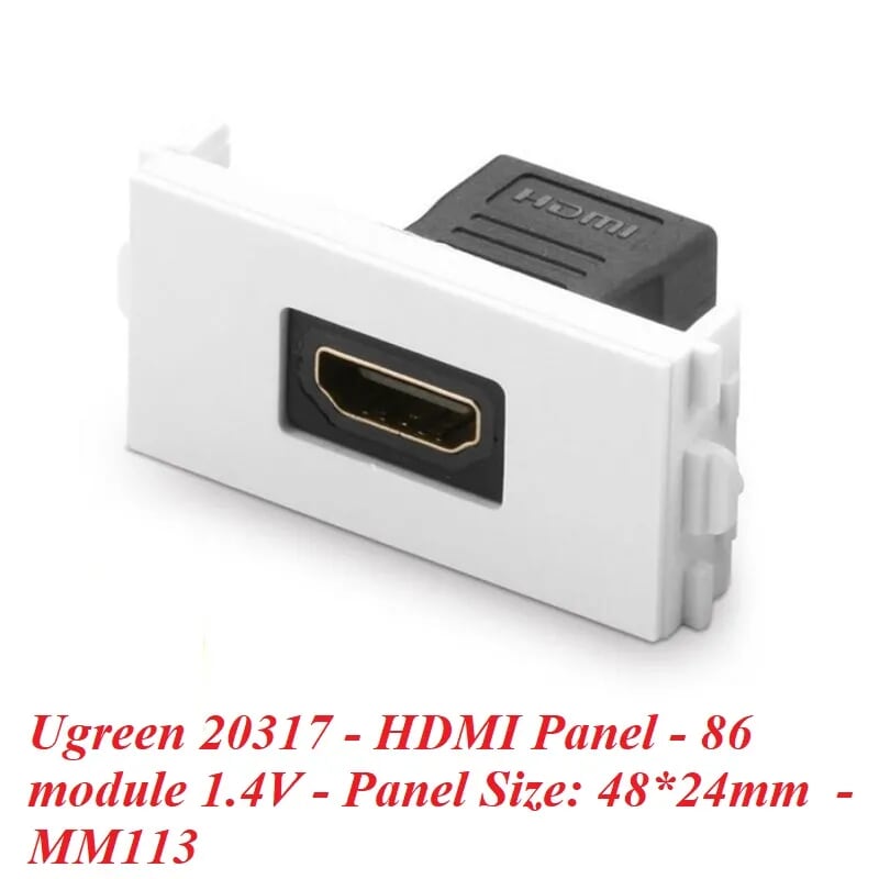 Ugreen 20317 Màu Đen Mặt nạ HDMI âm tường cao cấp MM113