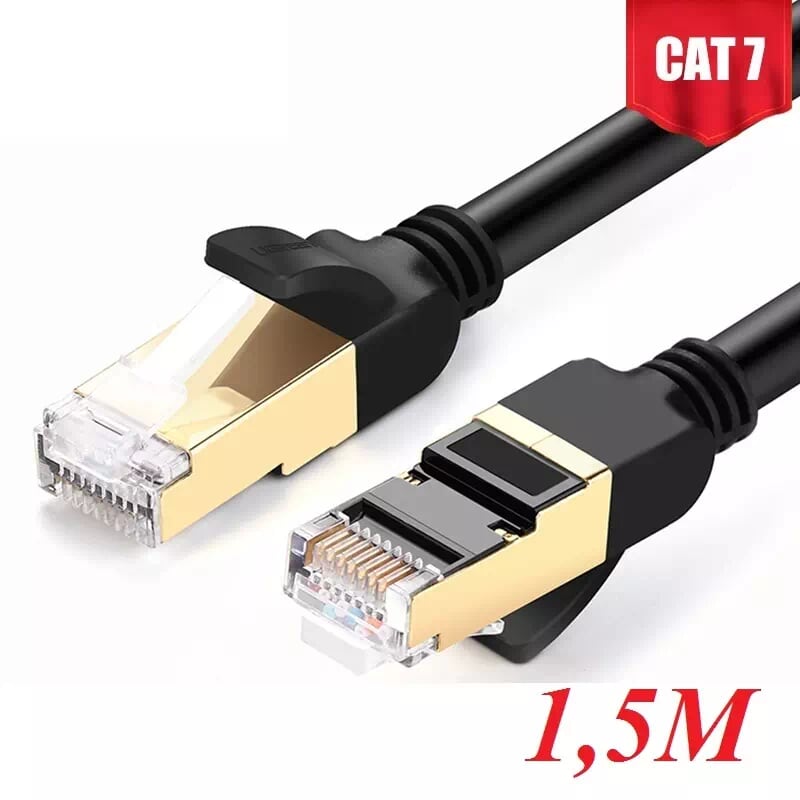 Ugreen 11277 1.5M màu Đen Cáp mạng LAN CAT7 STP chống nhiễu NW107