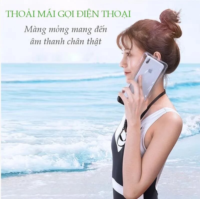 Ugreen 60959 Túi đựng điện thoại chống nước tiêu chuẩn IPX 8 độ sâu 10m, trong suốt cho màn hình từ 4 đến 6.5 inch 60959