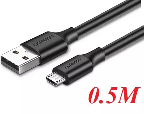 Ugreen 60135 0.5M màu Đen Cáp sạc truyền dữ liệu USB 2.0 sang MICRO USB hỗ trợ sạc nhanh US289