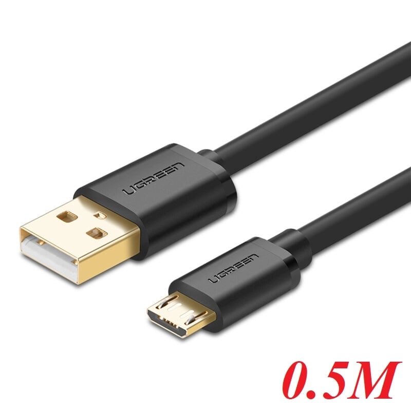 Ugreen 10835 0.5M màu Đen Cáp sạc truyền dữ liệu USB 2.0 sang MICRO USB lõi đồng US125