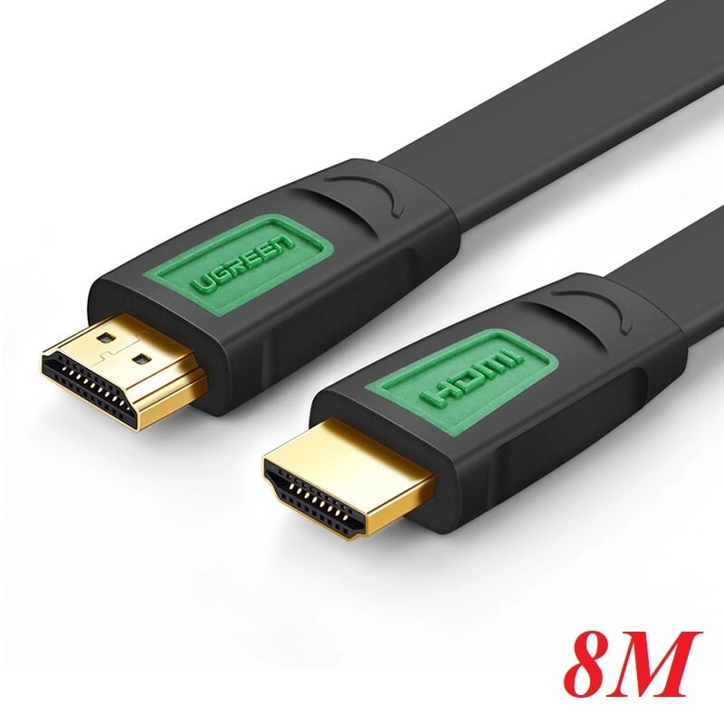 Ugreen 40474 8M màu Đen Cáp tín hiệu HDMI chuẩn 1.4 hỗ trợ phân giải 4K * 2K cáp dẹt HD101