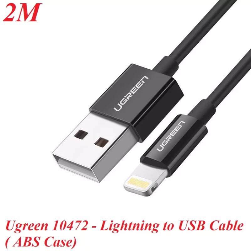 Ugreen 10472 2M màu Đen ABS Cáp Lightning sạc + truyền dữ liệu cho iPhone US155