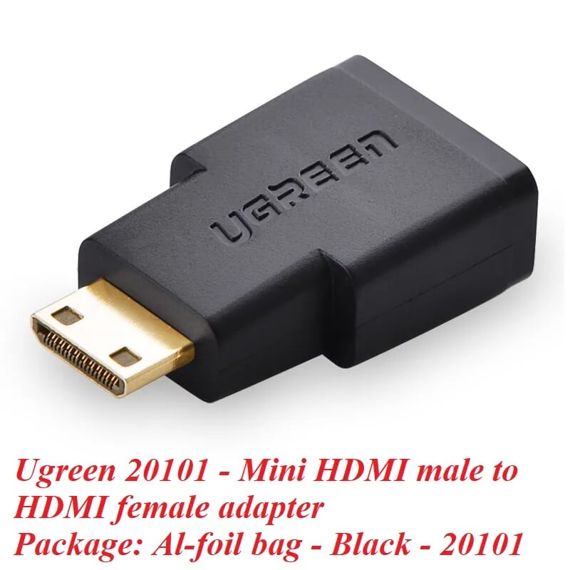 Ugreen 20101 Màu Đen Đầu chuyển đổi Mini HDMI sang HDMI 20101