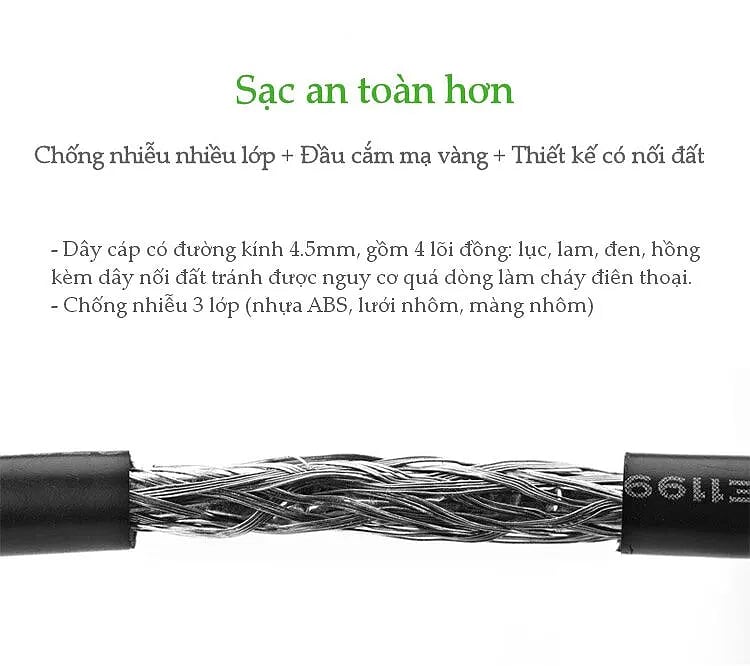 Ugreen 10858 1M Màu Hồng Cáp sạc USB 2.0 sang Micro USB US125