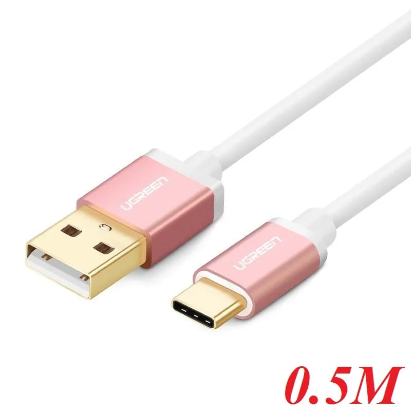 Ugreen 30507 0.5M màu hồng Bộ chuyển đổi USB 2.0 sang USB-C US188