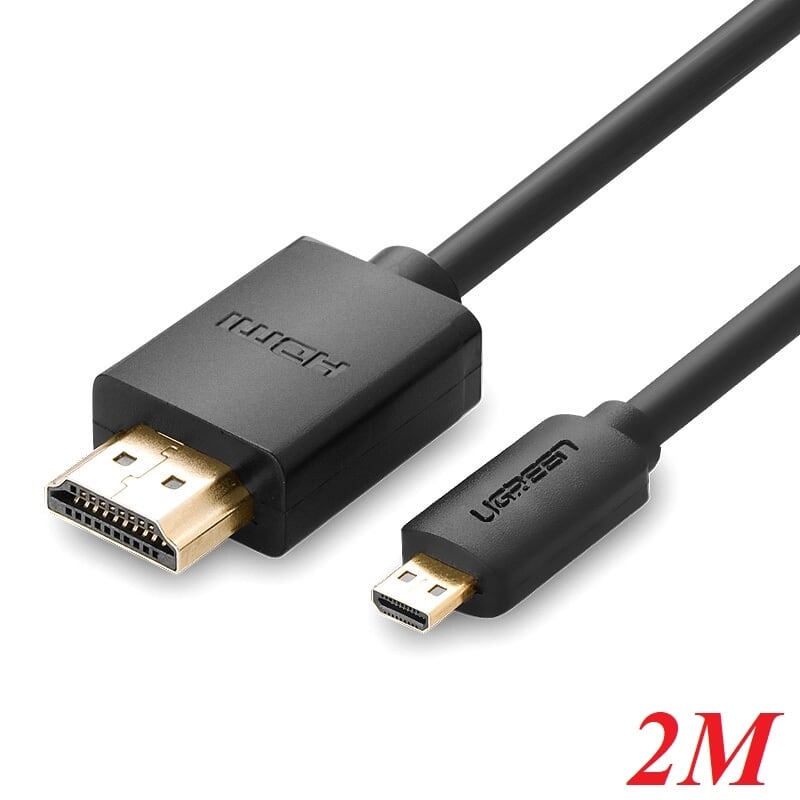 Ugreen 30103 2M màu Đen Cáp chuyển đổi Micro HDMI sang HDMI thuần đồng HD127