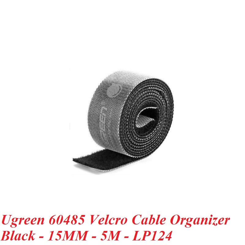 Ugreen 60485 5M cỡ 15mm băng dán Velcro màu đen ngang 1.5cm LP124