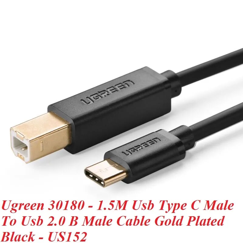 Ugreen 30180 1.5M màu đen Dây USB Type-C sang USB 2.0 mạ vàng US152