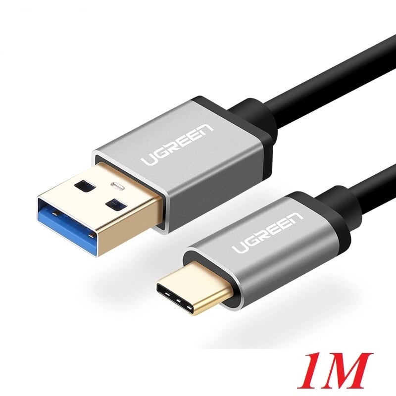 Ugreen 30533 1M màu Đen Cáp dữ liệu USB Type-C sang USB 3.0 truyền dữ liệu từ máy tính ra điện thoại US187