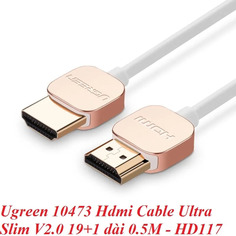 Ugreen 10473 0.5M Hdmi Cable Ultra Slim Version 2.0 19+1 HD117