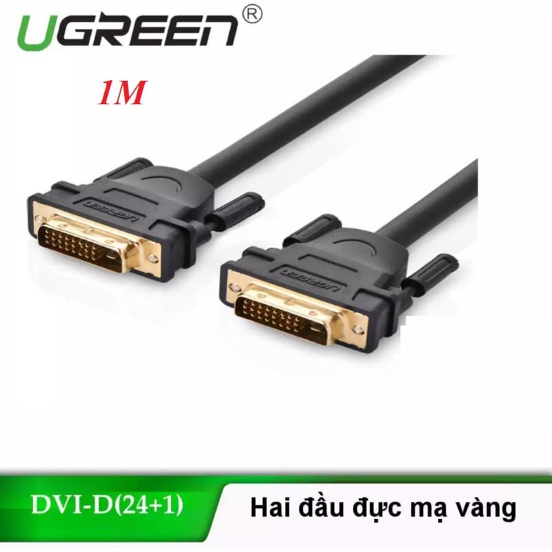 Ugreen 11672 1M màu Đen Cáp tín hiệu DVI 24+1 DV101