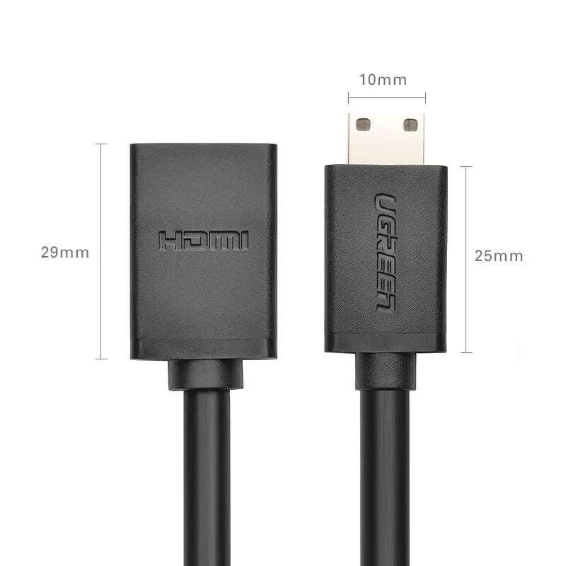 Ugreen 20137 Màu Đen Đầu chuyển đổi Mini HDMI sang HDMI âm 20137