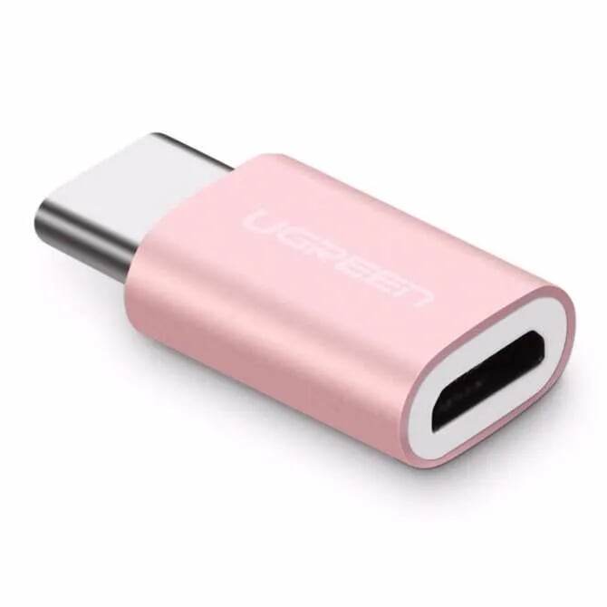 Ugreen 30512 Màu Hồng Đầu chuyển đổi TYPE C sang MICRO USB vỏ nhôm cao cấp US189