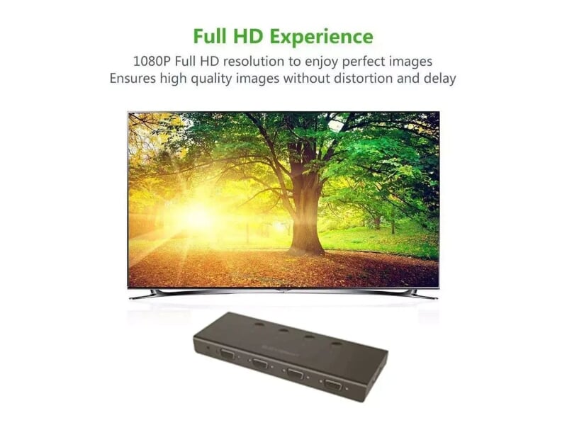 Ugreen 50279 Màu Đen Bộ gộp VGA 4 vào 1 ra hỗ trợ FULL HD 500Ghz CM153