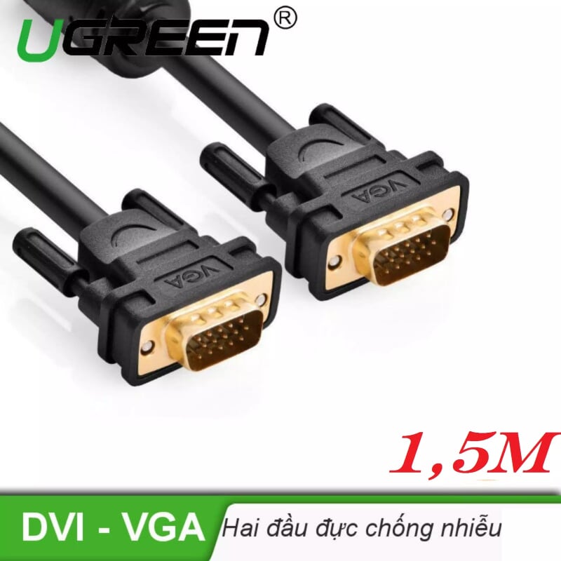 Ugreen 11630 1.5M màu Đen Cáp tín hiệu 2 đầu VGA VG101