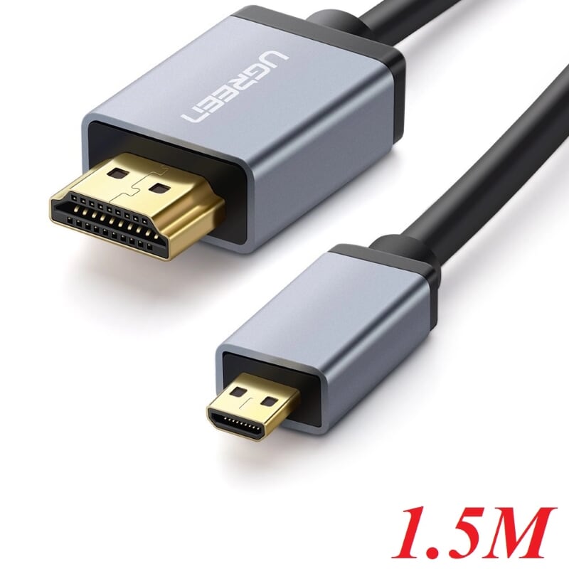 Ugreen 30145 1.5M màu Đen Cáp chuyển đổi Micro HDMI sang HDMI thuần đồng cao cấp HD109