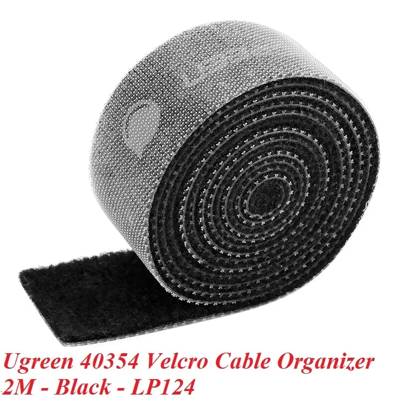 Ugreen 40354 2M Black Velcro Cable Organizer Black LP124