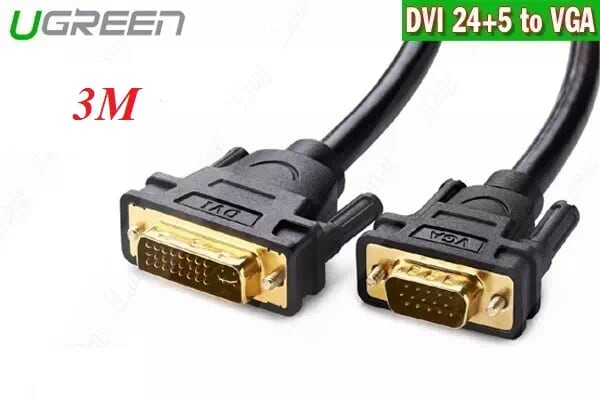 Ugreen 11618 3M màu Đen Cáp chuyển đổi DVI 24+5 sang VGA DV102