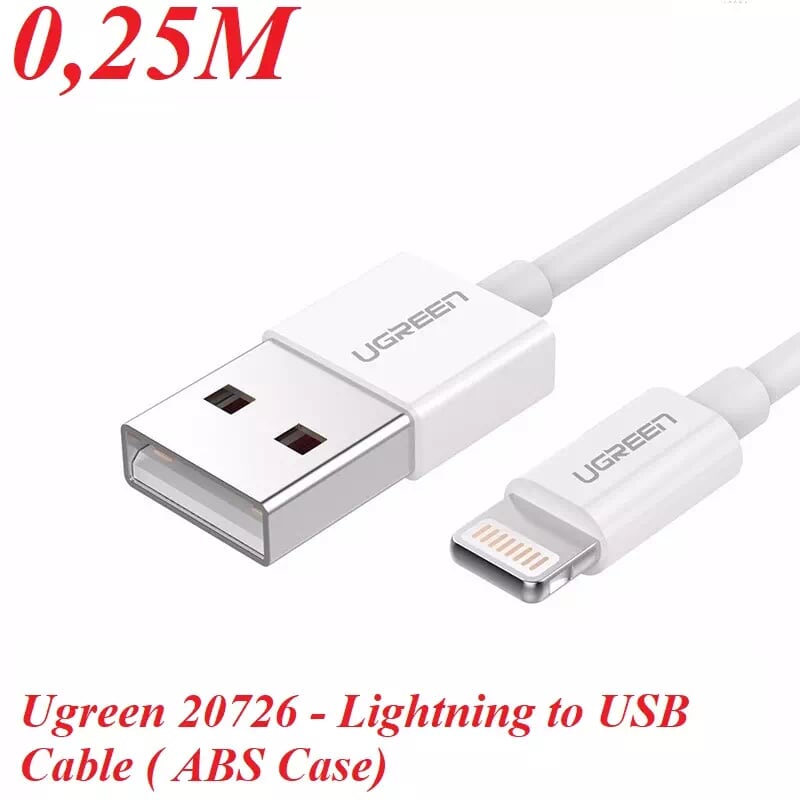 Ugreen 20726 0.25M màu Trắng ABS Cáp Lightning sạc + truyền dữ liệu cho iPhone US155