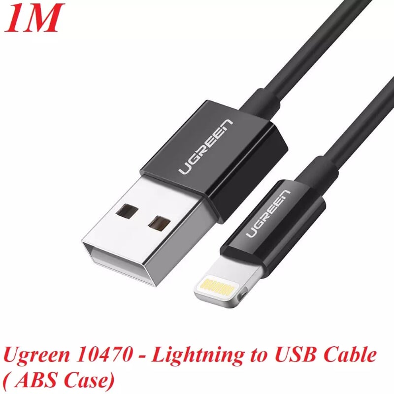 Ugreen 10470 1M màu Đen ABS Cáp Lightning sạc + truyền dữ liệu cho iPhone US155