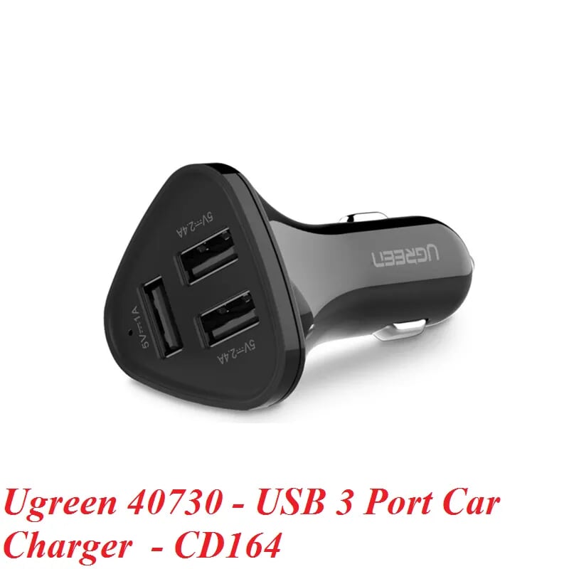 Ugreen 40730 35W màu Đen Bộ sạc ô tô 3 cổng USB CD164