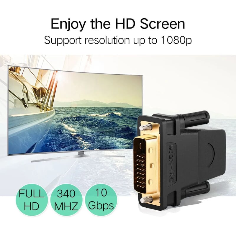 Ugreen 20124 Màu Đen Đầu chuyển đổi DVI 24+1 sang HDMI âm 20124