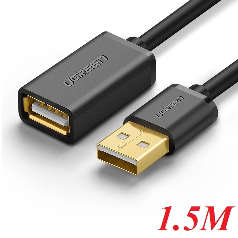 Ugreen 10315 1.5M màu Đen Cáp tín hiệu nối dài USB 2.0 lõi thuần đồng US103