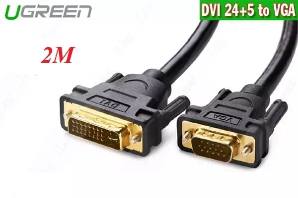 Ugreen 11677 2M màu Đen Cáp chuyển đổi DVI 24+5 sang VGA DV102