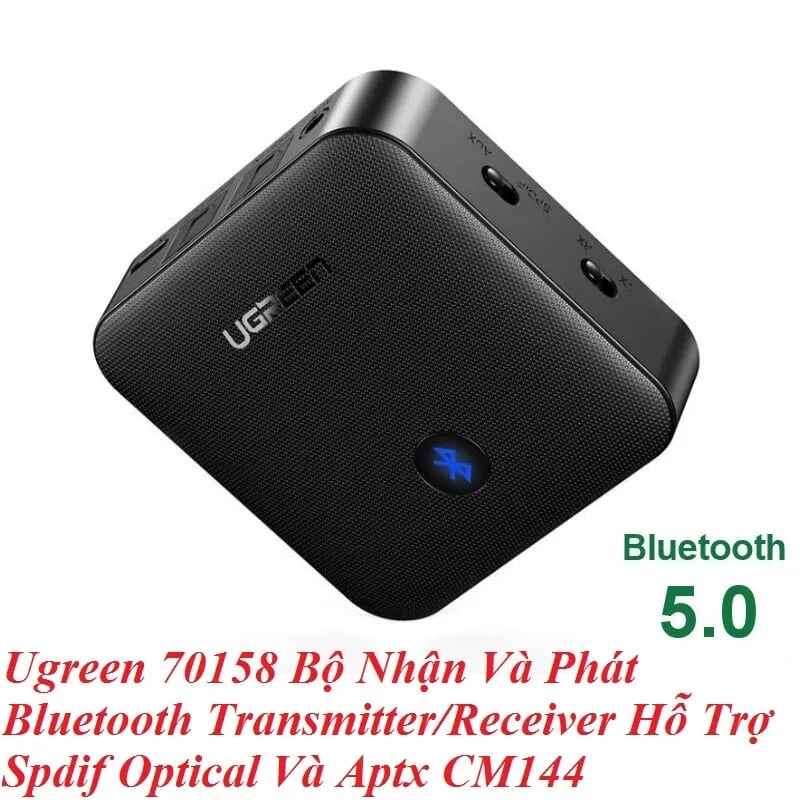 Ugreen 70158 v5.0 bộ nhận và phát bluetooth transmitter - receiver hỗ trợ spdif optical + 3.5mm và aptx CM144