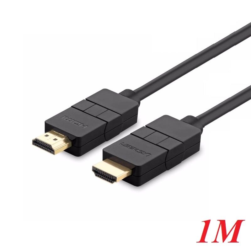 Ugreen 10125 1M màu đen Cáp tín hiệu HDMI đầu xoay 180 độ cao cấp 10125