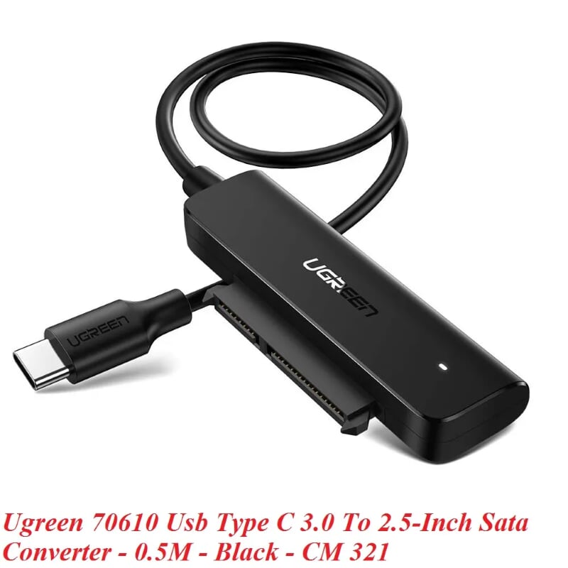 Ugreen 70610 0.5m 0.5m bộ đọc ổ cứng ssd usb type c ra 2.5 inch sata 50cm 70610