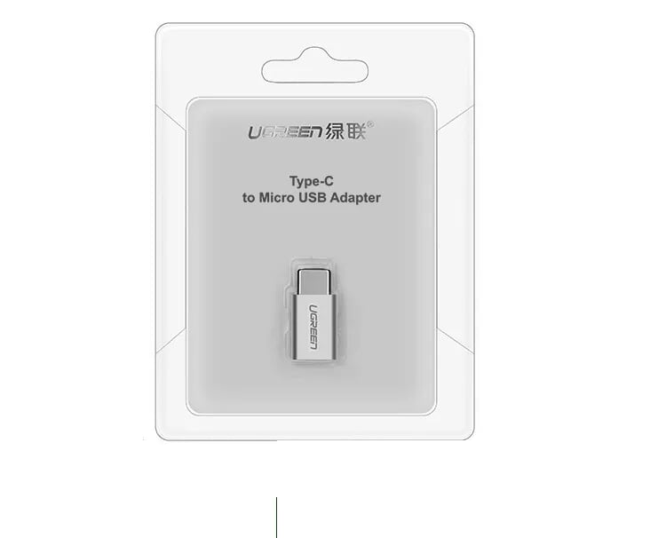 Ugreen 20854 Màu Trắng Đầu chuyển đổi TYPE C sang MICRO USB vỏ nhôm cao cấp US189