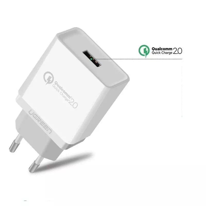 Ugreen 30388 18W màu Trắng Củ sạc nhanh cổng USB chuẩn QC 3.0 CD122