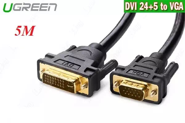 Ugreen 11678 5M màu Đen Cáp chuyển đổi DVI 24+5 sang VGA DV102