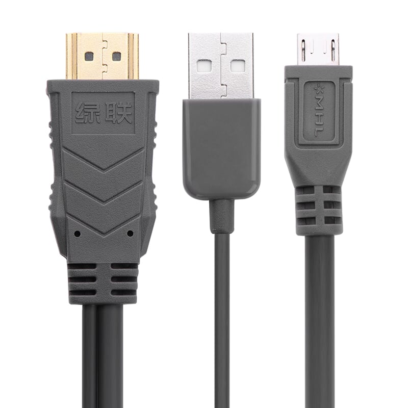 Ugreen 20138 3M màu Xám Cáp MHL Micro USB sang HDMI MH101