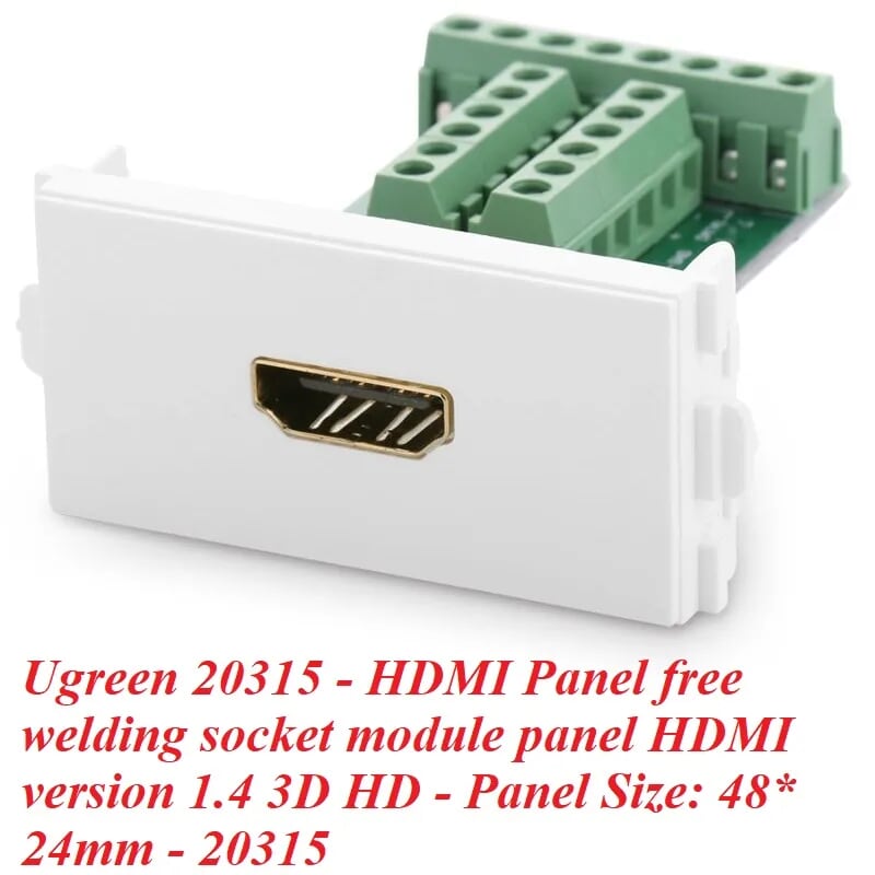 Ugreen 20315 Đầu HDMI âm tường bắt vít cao cấp 20315