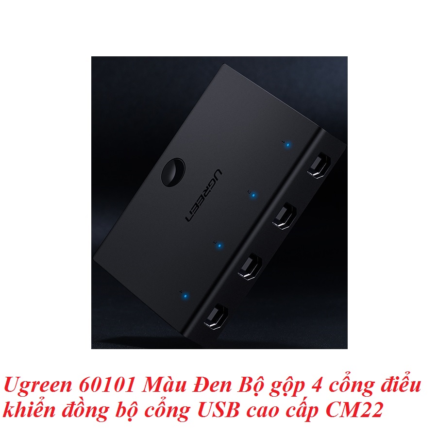 Ugreen 60101 Màu Đen Bộ gộp 4 cổng điểu khiển đồng bộ cổng USB cao cấp CM228