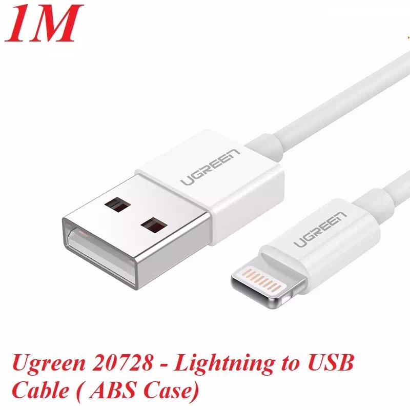 Ugreen 20728 1M màu Trắng ABS Cáp Lightning sạc + truyền dữ liệu cho iPhone US155