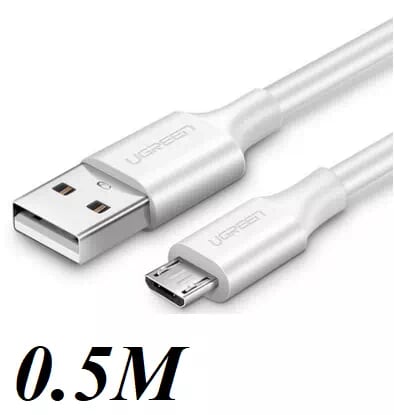 Ugreen 60140 0.5M màu Trắng Cáp sạc truyền dữ liệu USB 2.0 sang MICRO USB hỗ trợ sạc nhanh US289