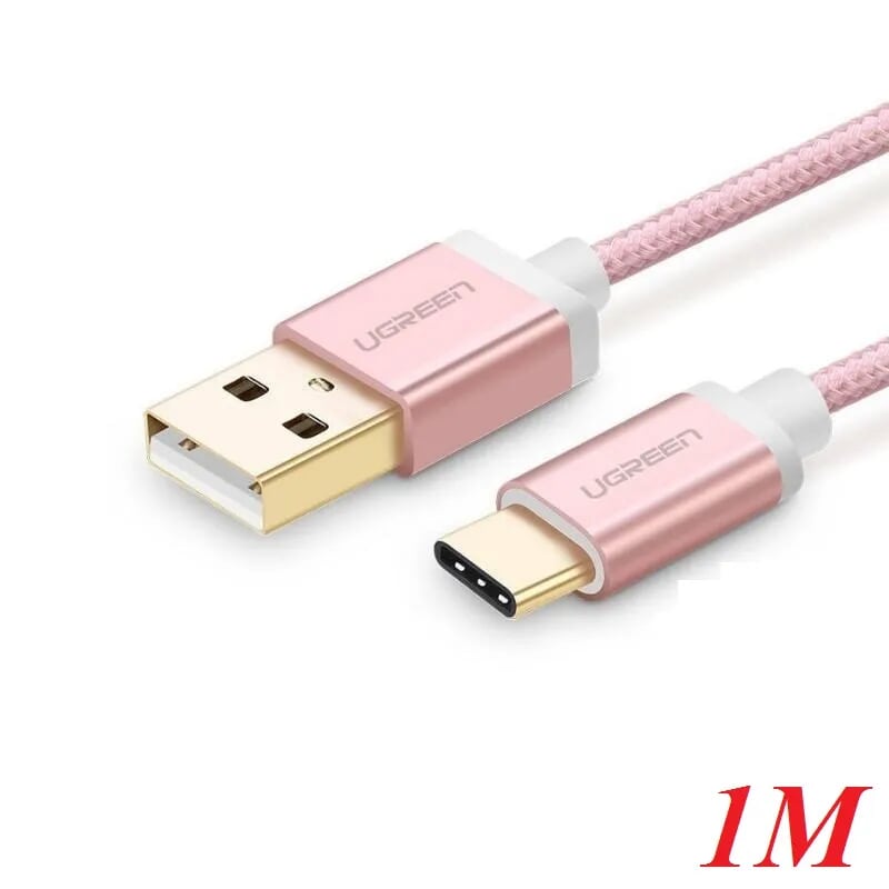 Ugreen 30508 1M màu Hồng Trắng Bộ chuyển đổi USB 2.0 sang USB-C US188